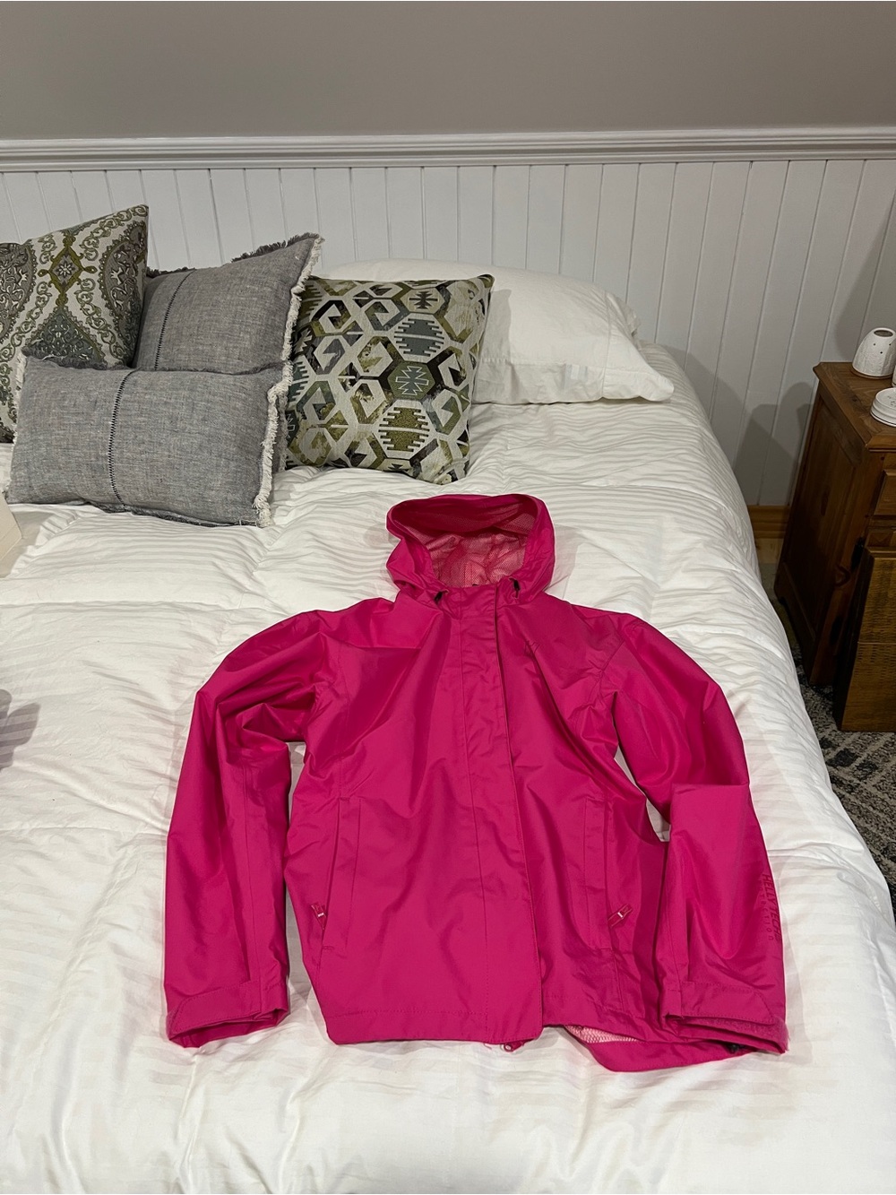 Pink Hooded women’s ' Rain Jacket